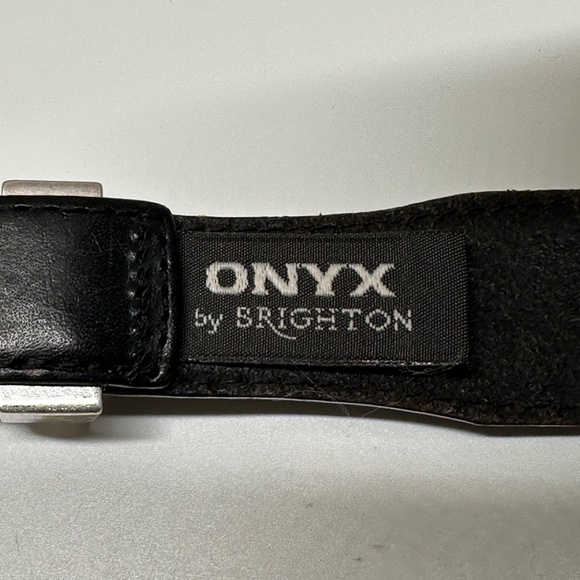 Brighton Onyx Black Leather Golf Belt Mens Size 46 Classic Preppy Vintage - Picture 6 of 16